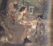 Fritz von Uhde The Artist's Daughters in the Garden (nn02) oil painting picture wholesale